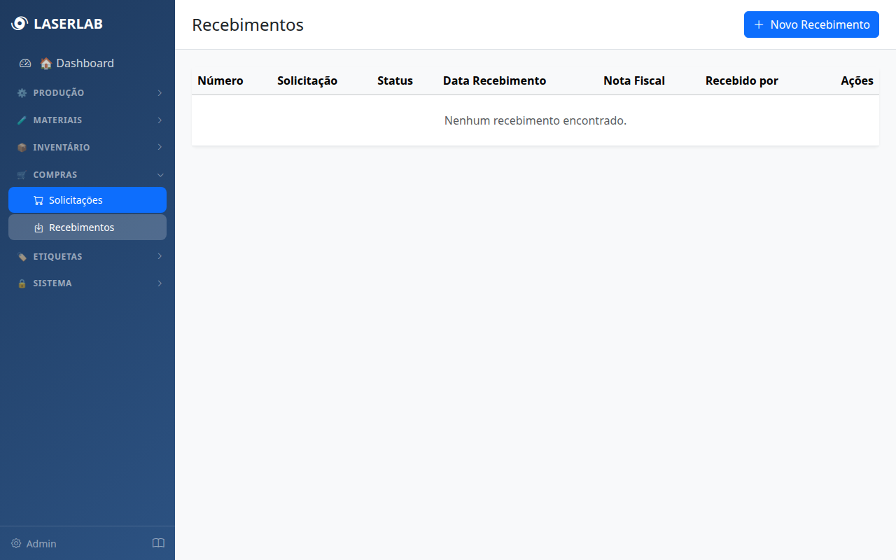 Lista de recebimentos